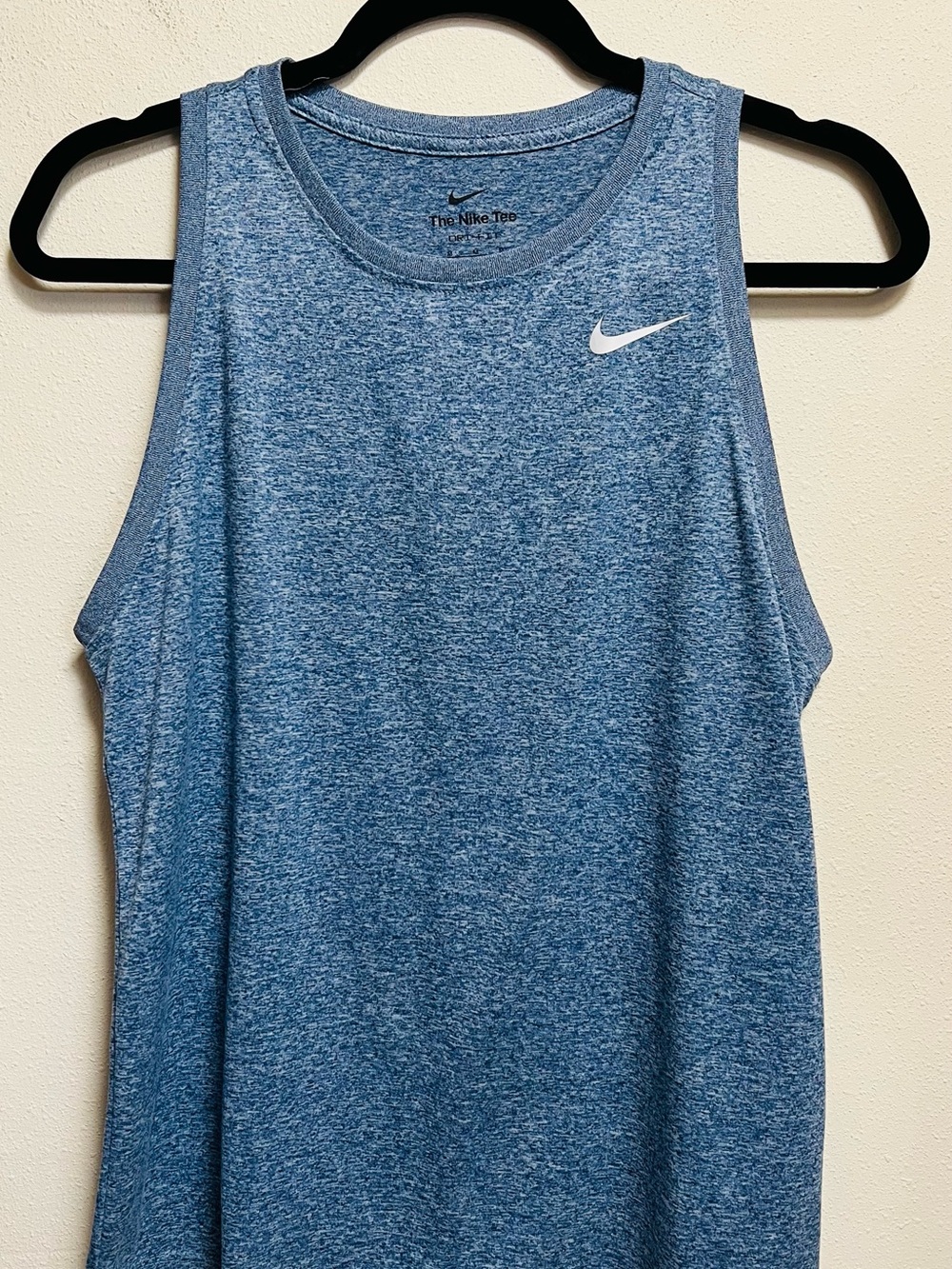 Nike Women’s Heather Blue Athletic Tank Top with White Swoosh